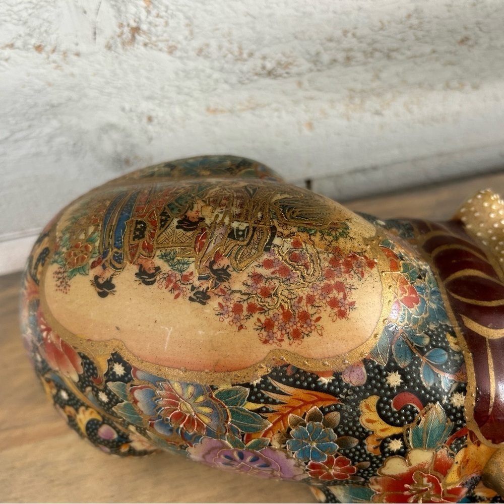 Vintage chinoiserie Colourful Floral Cat Figurine home decor 🐱 - Picture 5 of 7